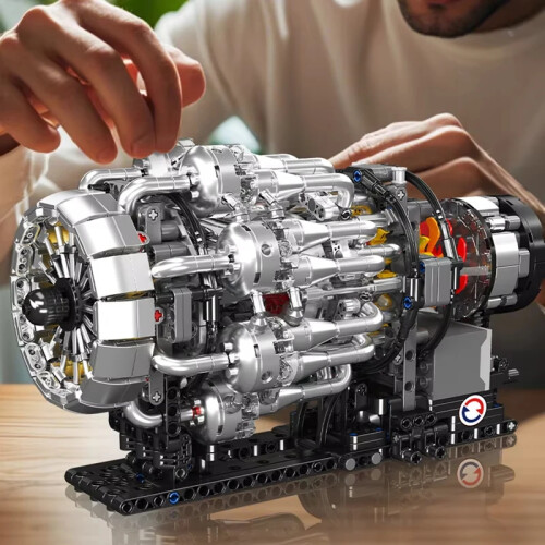 V8 Engine Turbojet Engine Model Mechanical Creative Building Block toy 1