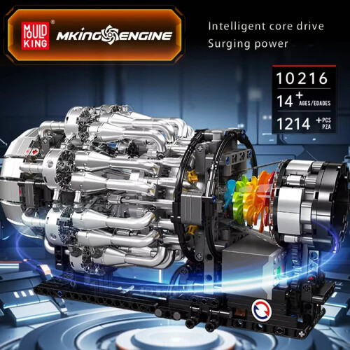 V8 Engine Turbojet Engine Model Mechanical Creative Building Block toy 2