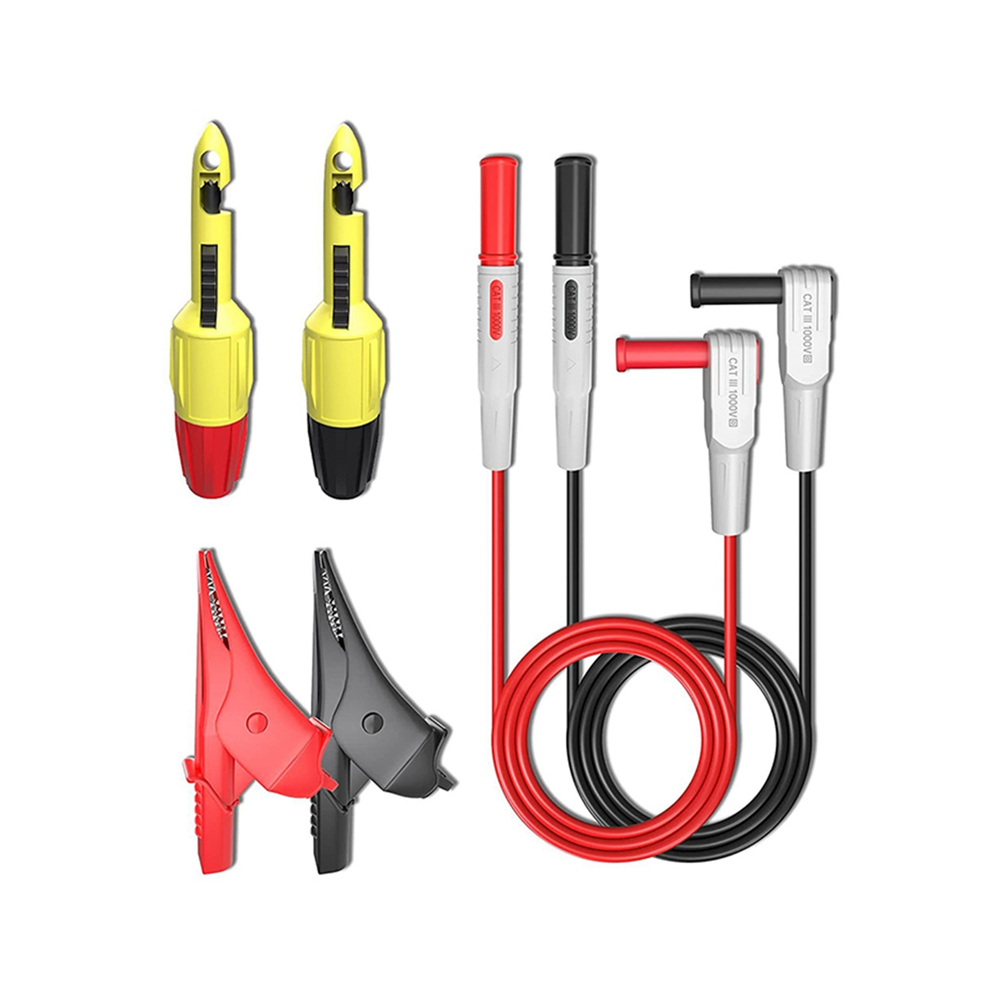 6Pcs Multimeter Examination Leads Kit With Alligator Clips, Wire Piercing Probes Clip For Voltmeter 4852398699405