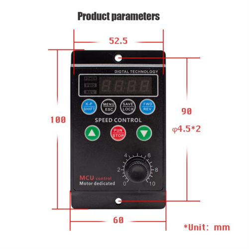 220V Single-Phase Input Three-Phase Output Motor Driver Frequency Converter with Four-Digit Digital Display T13-400W-H 1