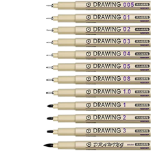 Painting Art Pens: 12 Black Fine Line Waterproof Ink Set Supplies Markers Drawing Sketch Anime Watercolor