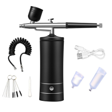 Air Brush Nail Oxygen Injector Mini Compressor Kit Paint Sprayer for Art Tattoo Craft Cake Nano Fog Mist,Black