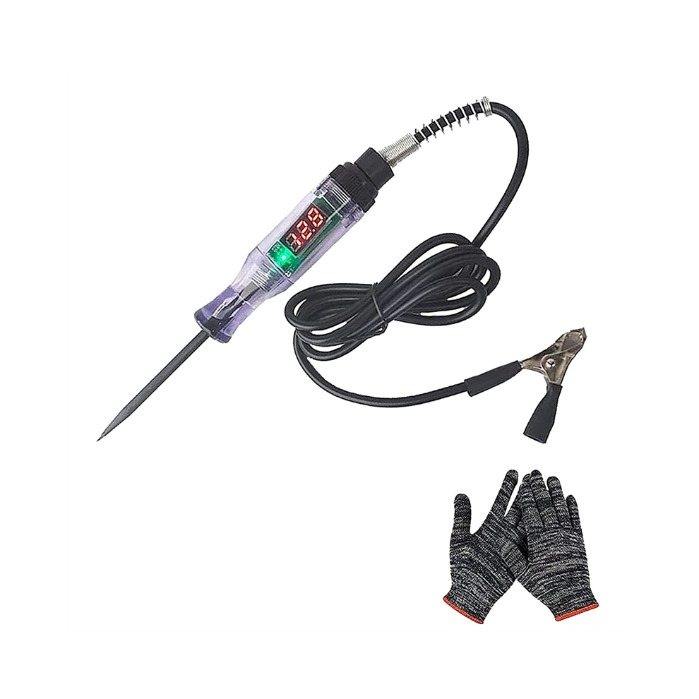 Photos - Car Service Station Equipment Jehiatek Car Truck Circuit Test Pen, Tester, 6V/12V/24V DC Digital Automotive Light with Gloves 