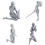 PVC Model with Box Drawing Figure Models for Artists(Female+Male,Grey) 7