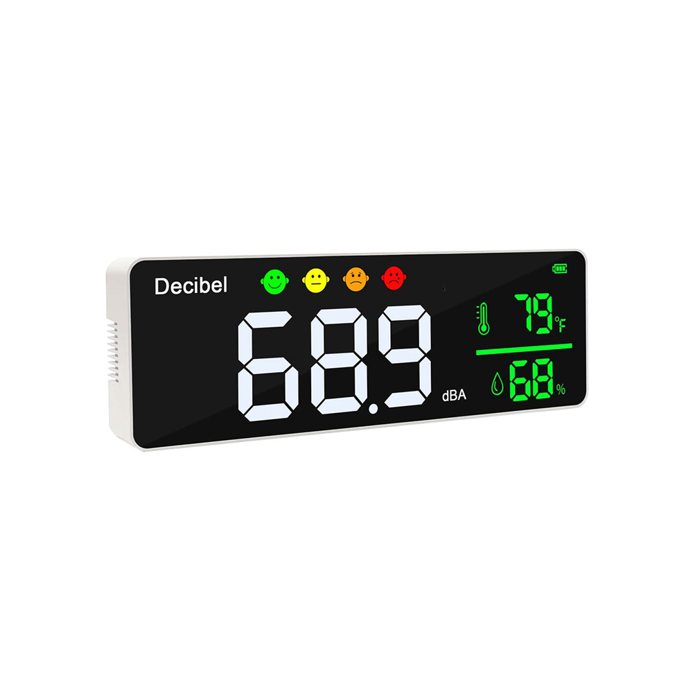 Decibel Meter Sound Level Reader + Humidity & Temperature. Classroom Noise Meter, Spl Db For Wall Mounted 4852398600869