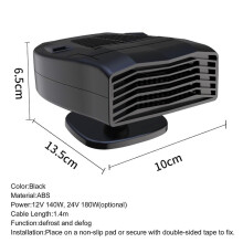 12V/24V Electric Car Heater Portable Electric Heating Fan Windshield Dryer Defogging Demister Defroster for Car Auto