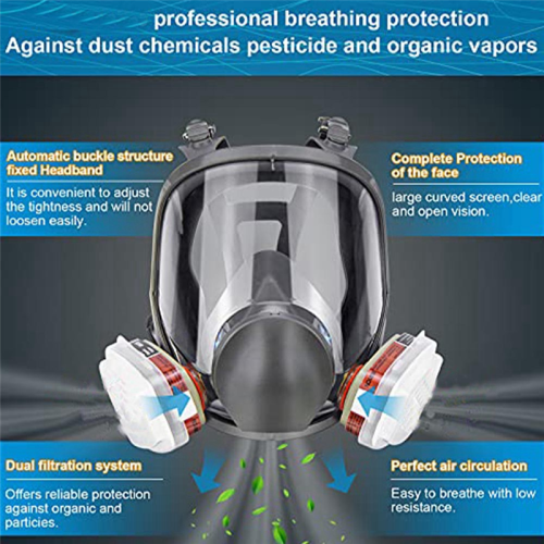 Full Protection Mask Respiratory Breathing Reusable Protective with Activated Carbon Filter 2