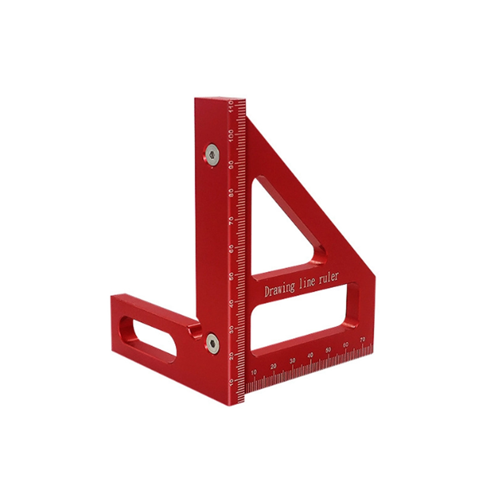 Woodworking Square Protractor Aluminum Alloy Miter Triangle Ruler Layout Measuring Tool For Carpenter -Red 4852398608353