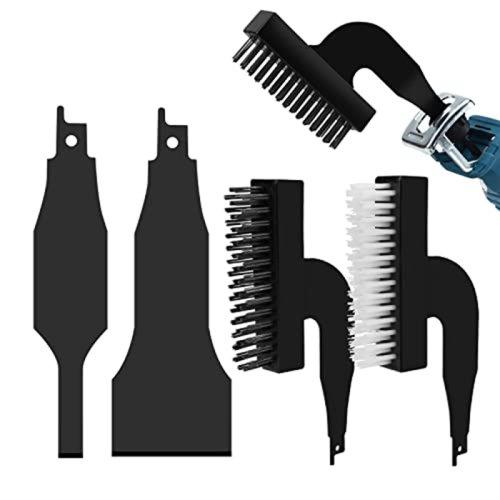 Reciprocating Saw Scraper Blade Set, Black Reciprotools Attachments and Adapters for Saws, 4-Piece