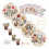 Flower Embroidery Kit for Beginners with Pattern and Instructions,4 Pack Needlepoint Kits,2 Wooden Hoops 8