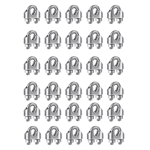 20PCS 1/8 Inches M3 Stainless Steel Wire Rope Cable Clip Clamp, M3 Simplex Singl