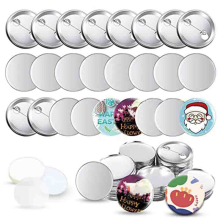 100 Sets Blank Button Making Supplies for Maker Machine Round Badge Pin Parts, 58mm/2.25 Inch