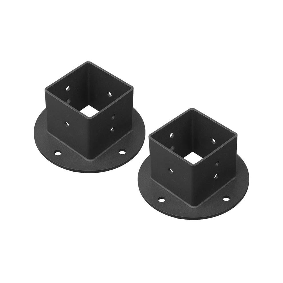 2Pcs 2X2 Square Fence Pole Flange Base Pergola Post Brackets Kit,Heavy Duty Wall Mount Anchor 4852398624179