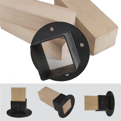 2Pcs 2X2 Square Fence Pole Flange Base Pergola Post Brackets Kit,Heavy Duty Wall Mount Anchor 2