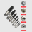 6 Pieces of Broken Screw Extractor Set 3-25mm Drill Carbon Steel Double-Sided Pulling Center 6