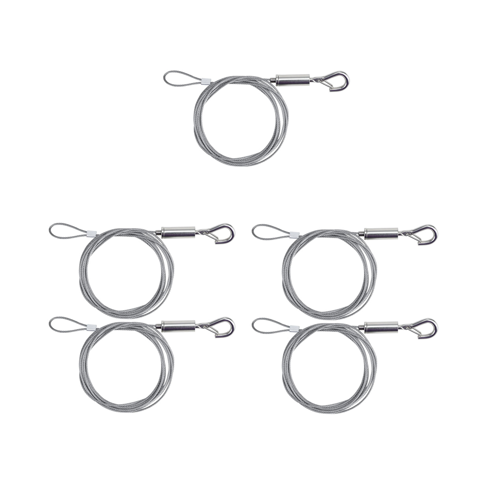 5Pcs Picture Hanging Wire Kit, 2M X Î¦1.5Mm Stainless Steel With Adjustable Hook And Rail Moulding 4852398627279