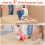 3 Roll Clear Packaging Tape Dispenser, Heavy Duty Refills for Shipping Mailing 6