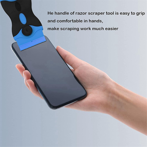 200PCS Plastic Blade Double-Edged Set Safety Glass with to Remove Sticker Label Blue. 1