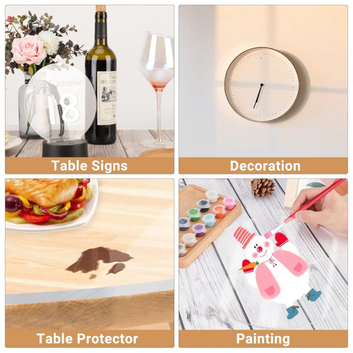 2 Pieces 6mm Thick Round Acrylic Glass Sheet, 8Inch Diameter Clear Circle, Cake Disk Sheet Backdrop 1