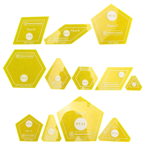Set of 12 Patchwork/English Paper Piecing Quilt Template Set,Hand Sewing Diamond Triangle Patchwork Tool 2