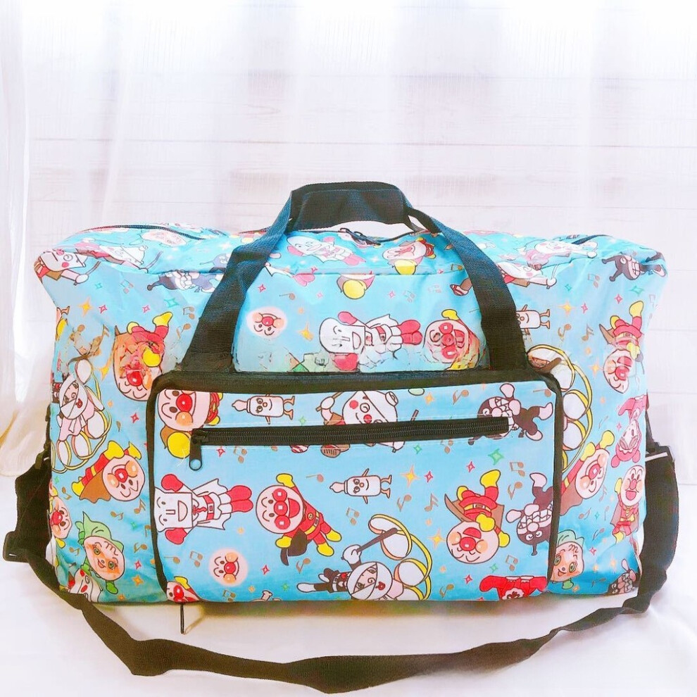 (Sky Blue Bread) Shin Crayon Cute Chan Sumikkogurashi Kitty Pattern Folding Storage Travel Bag-image-OPC-PJ88R27-NEW