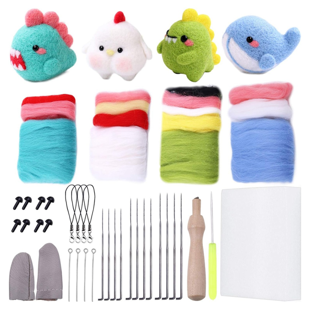 Jehiatek Needle Felting Kit,Complete Tools, Kit With Needles,Instructions, Foam Mat