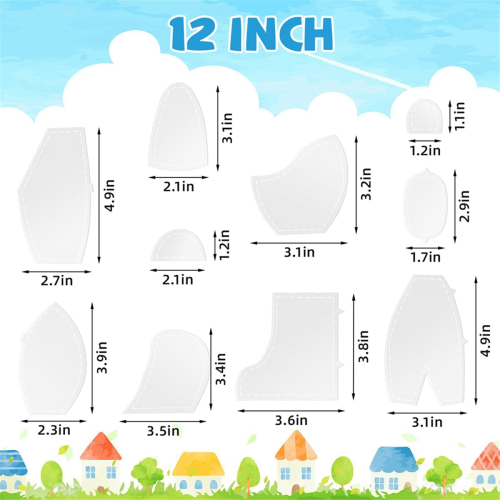 10PCS Memory Bear Template Ruler Set,Sewing Quilting Templates, Acrylic ...