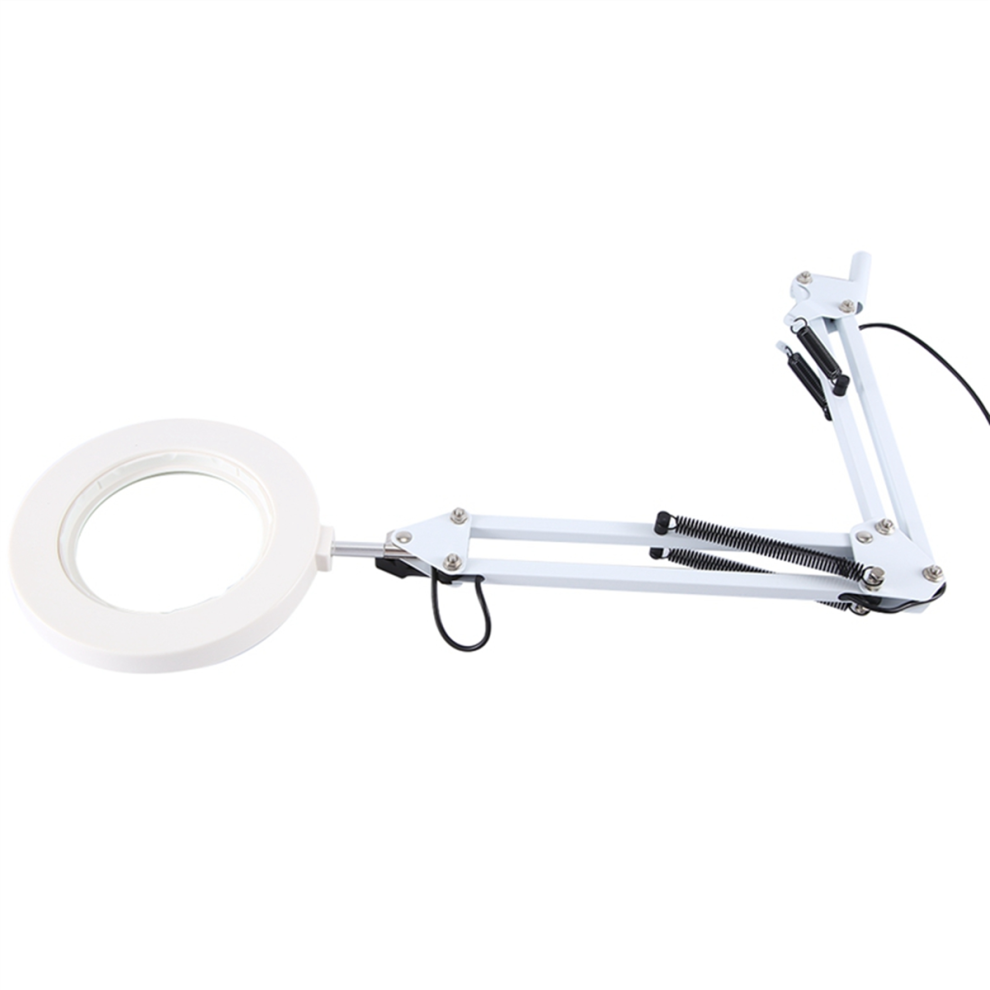 Jehiatek Magnifying Lamp Metal Swing Arm Magnifier Lamp-10 Levels Brightness,3 Color Modes,10X Magnification,4 Inch Diameter Lens