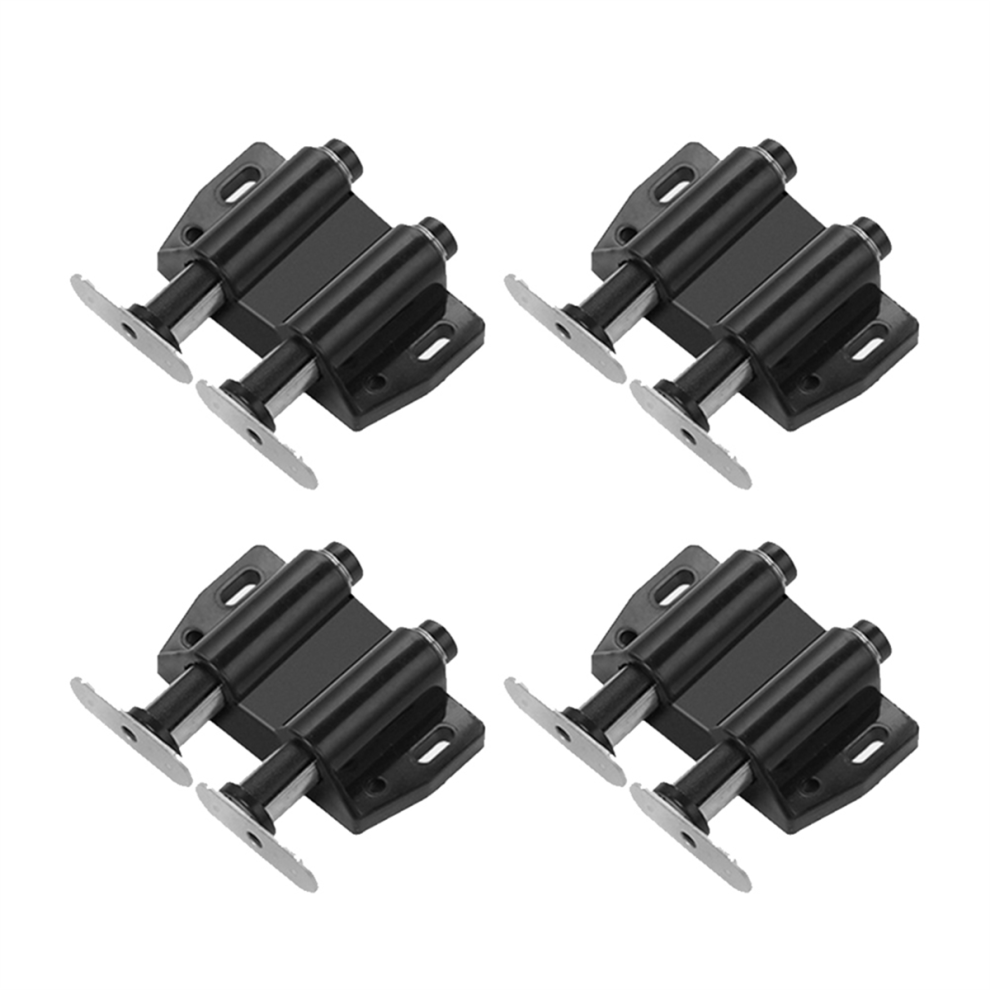 Double Opening Magnet Automatic Rebounder Switch Closer Silent Closing Lock For Furniture Cabinet Drawer Black 4852398640674