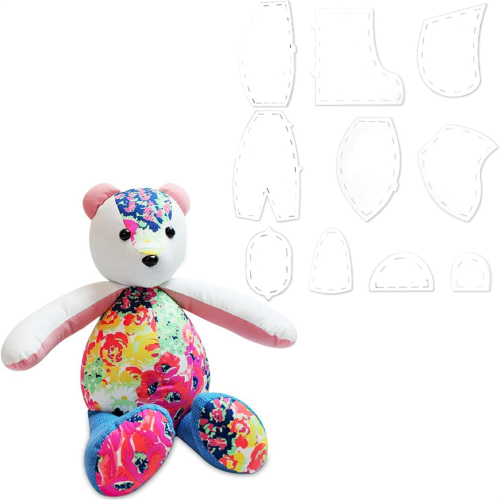 Memory Bear Template Ruler Set, Sewing Patterns Template, Quilting Cutting Ruler(10In) 1