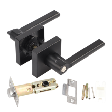 1 Set American Door Lock 3-Lever Type Privacy Lever Handle Keyless for Hall Bed&Bath Room