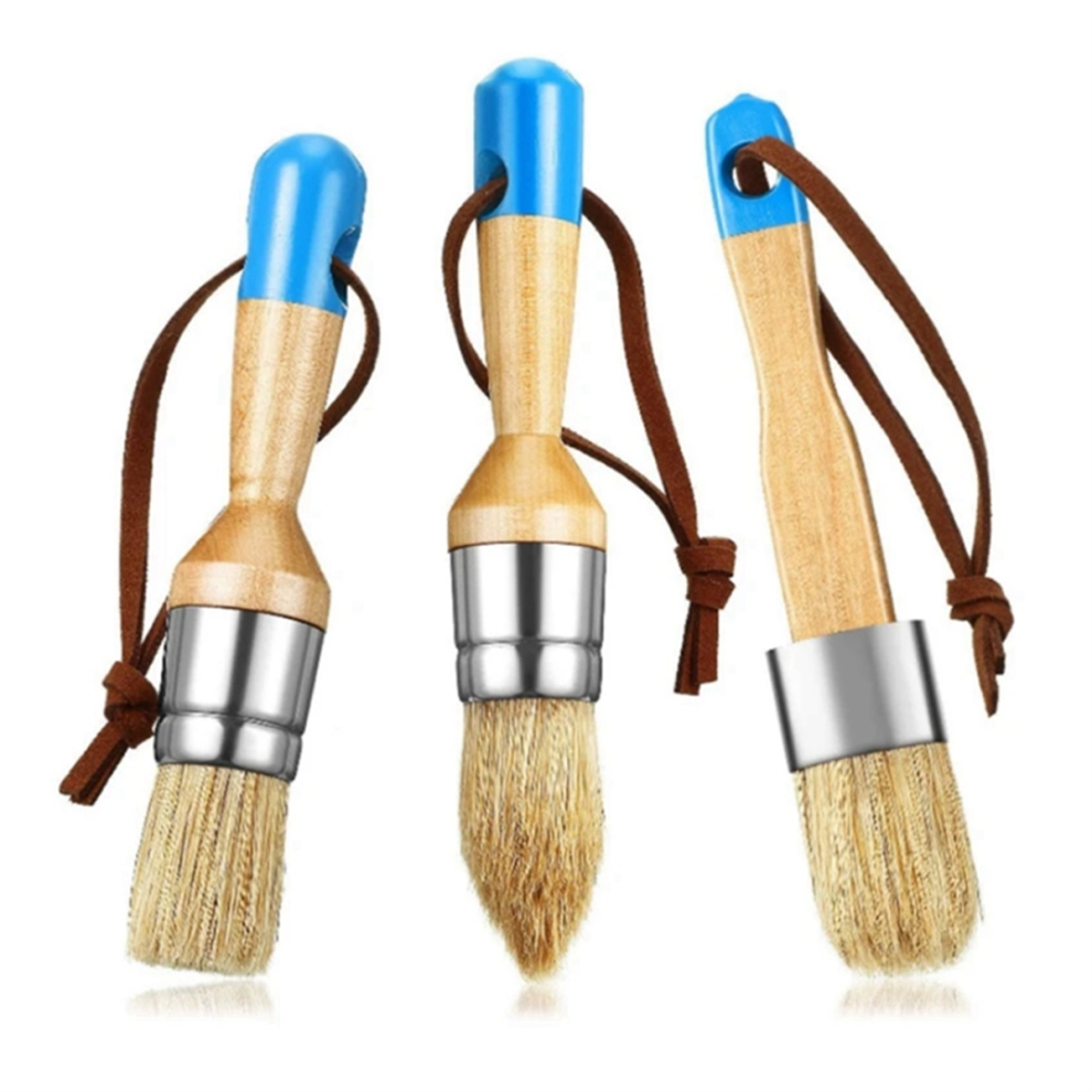 3Pcs Bristle Brush Wooden Handle Template Paint Is Suitable For Home Decoration, Diy Wood Products, Etc. 4852398648113