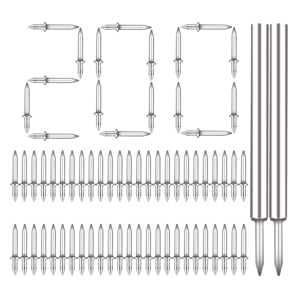 200Pcs Baseboard Seamless Nails Double-Headed Screw, Skirting Line Special Security With Sleeve Tool 4853504678222