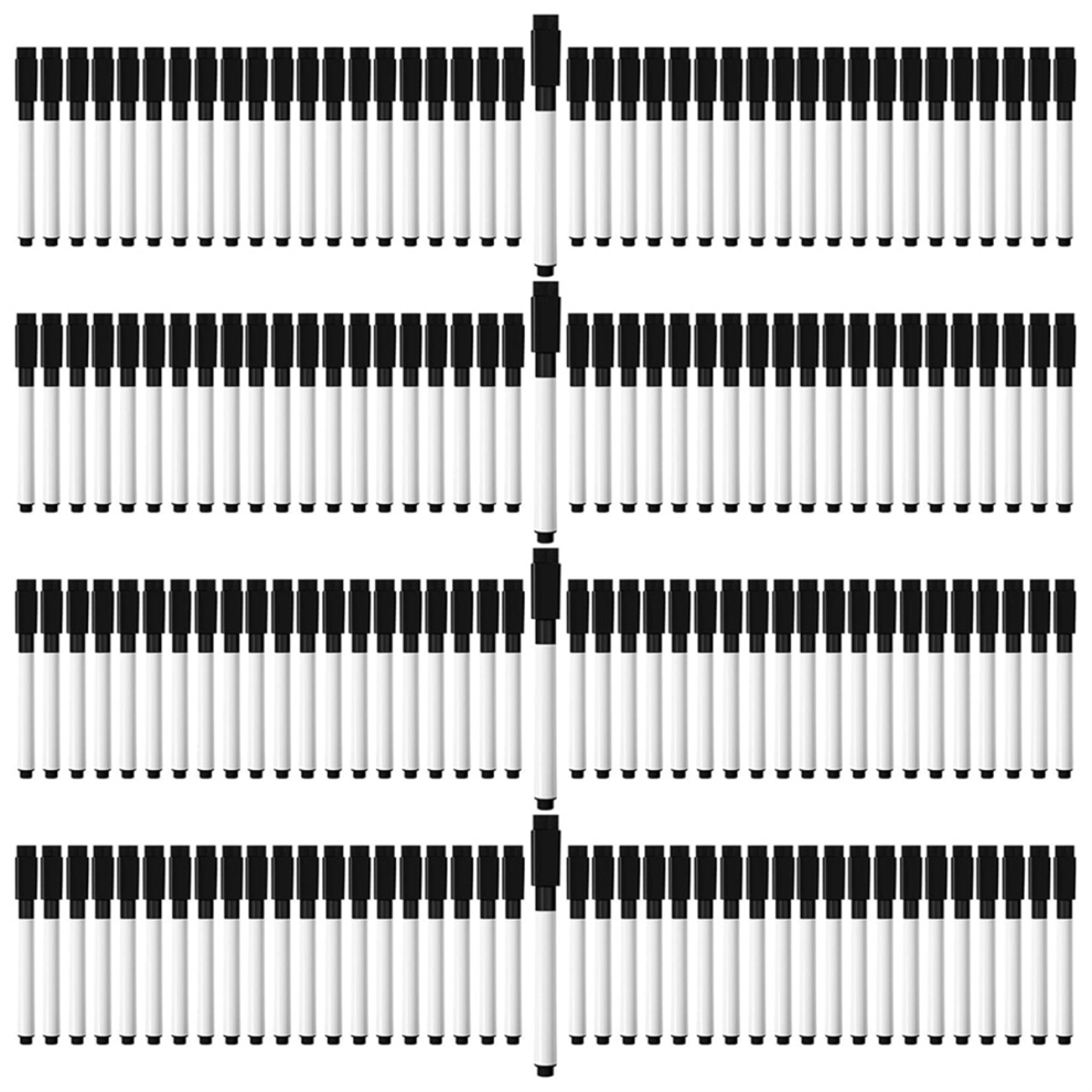 Photos - Felt Tip Pen Jehiatek 200 Pcs Magnetic Dry Erase Markers Fine Point Tip Whiteboard with Eraser Cap,For School Office Home (Black)
