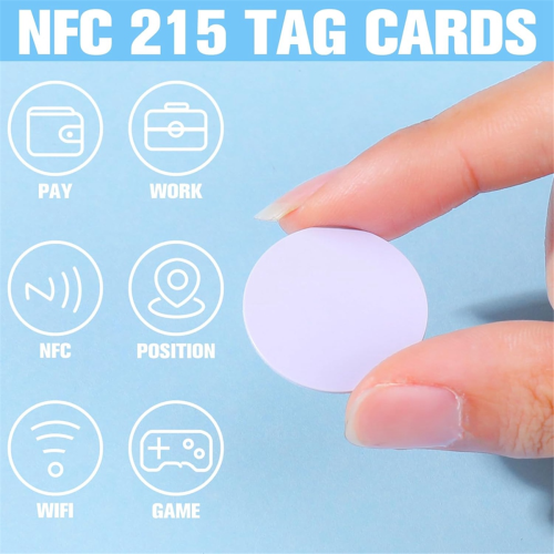 80Pcs NFC TagsNtag 215 Sticker Chip Round Tag Rewritable Card Sticky Back Enabled Cell Phone Device 2