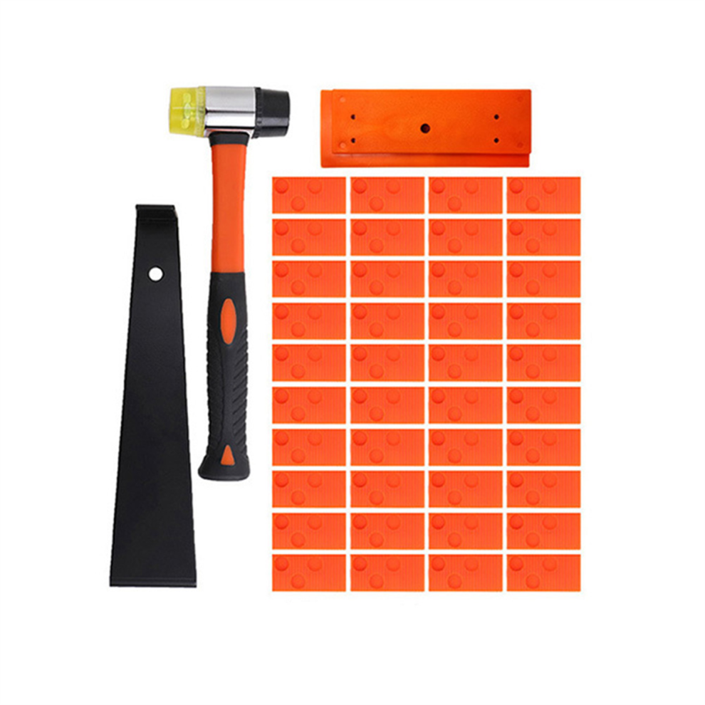 Laminate And Wood Flooring Installation Kit Spacers, Tapping Block, Pull Bar Fiberglass Handle Mallet 43Pcs 4853504687873