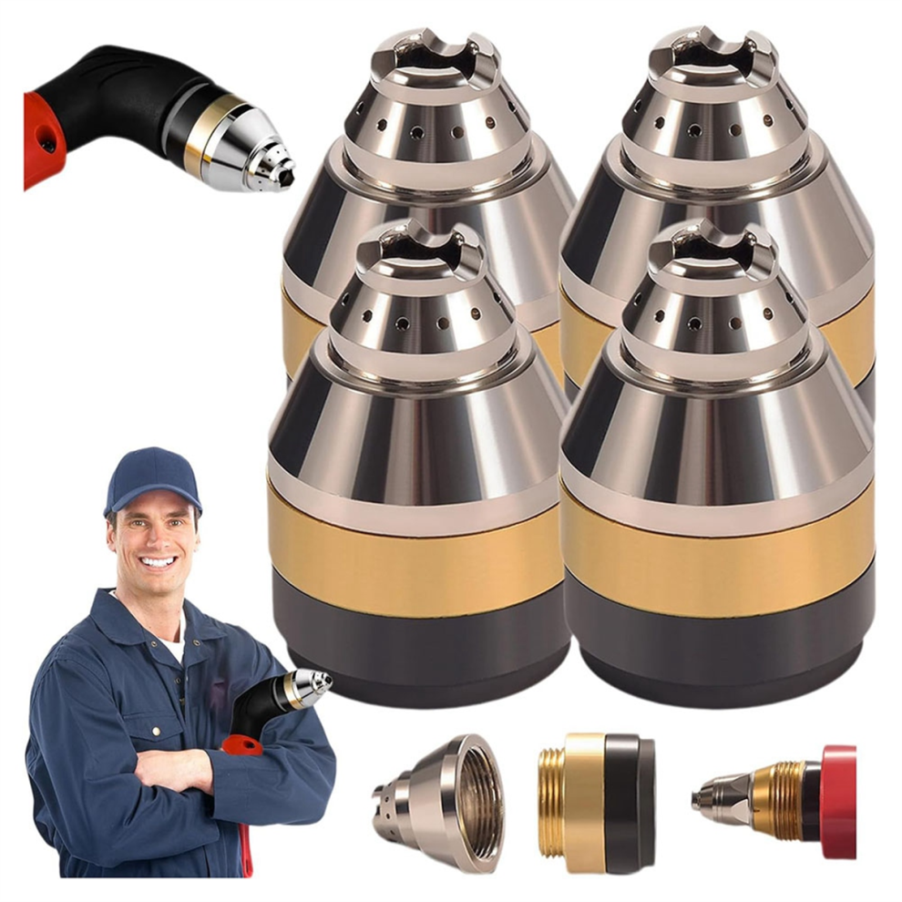 P80 Plasma Cutting Nozzle Protective Cover, Cutter Tips Electrodes Contactable Cover (4Pcs) 4853504691351