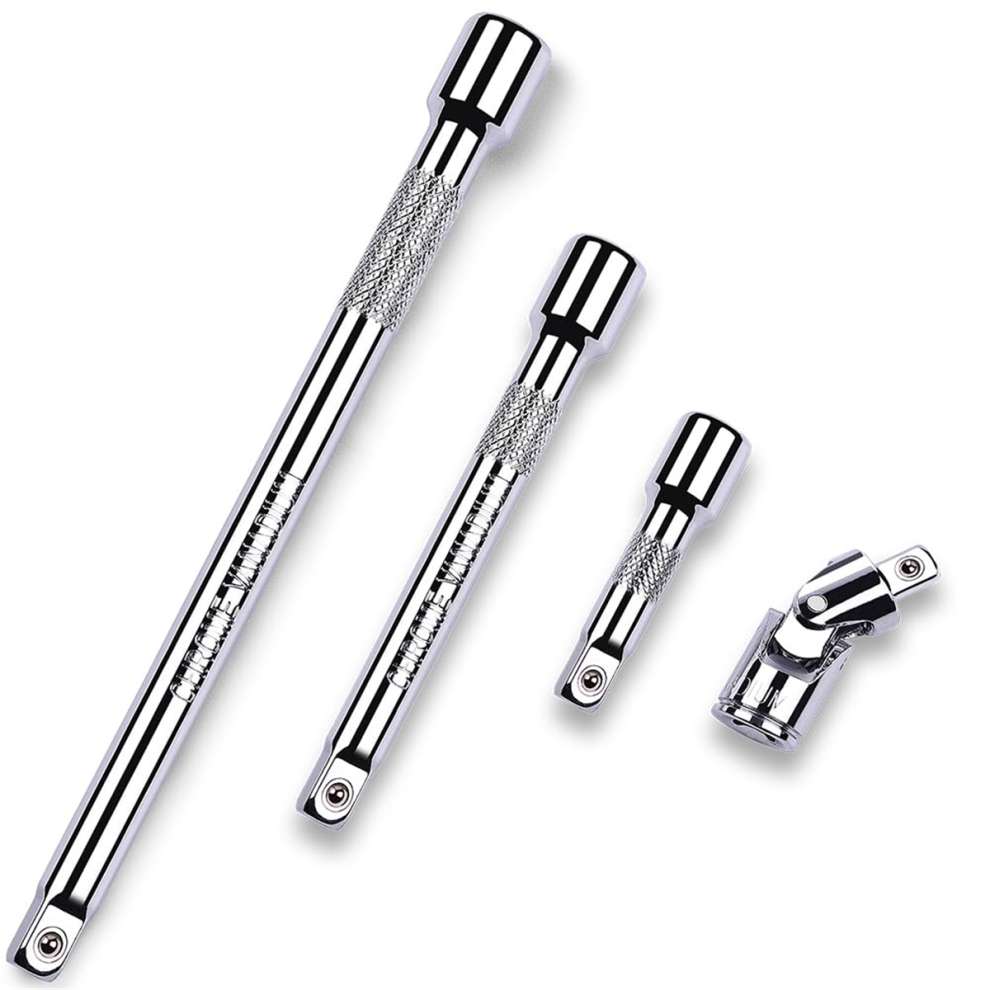 4 Piece 3/8 Inch Drive Extension Bar Set, Socket Set Includes 3, 6, And 10 Extensions 4853504693591
