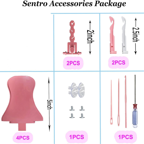1 Set DIY Knitting Machine Accessories, Rotating Knit Wire Rack Replacement with Tensioner, Hook Kit 2