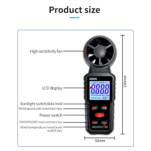 S8606 Anemometer Wind Meter Tester Measuring Air Indoor Outdoor Speed Temperature Volume Sensing High Precision