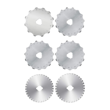 45mm Crochet Edge Rotary Cutter Blades, Skip- Perforating Replacement Blade, Pack of 6