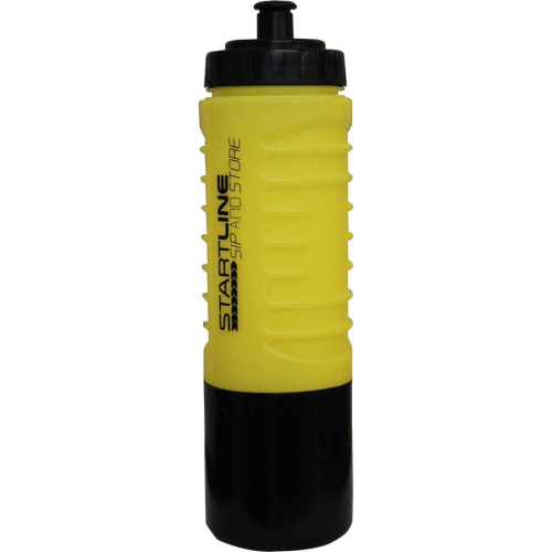 500ml Sports Water Bottle with Snack Storage - Leakproof, Twist-Open Compartment, Screw-On Lid, Gym & Running (Yellow/Black) (EAN 5055604345809)