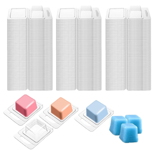 150Pack Wax Melt Container 1.3 Oz Plastic Set for Melts Clear Flip Top, Empty Candle Melt,Square