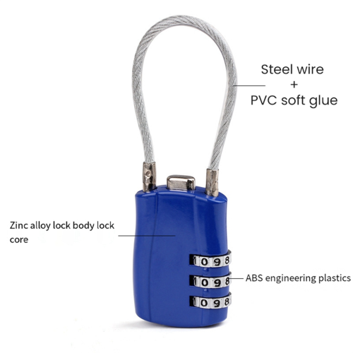 3 Digit Customs Code Lock Contrast Color Anti-Theft Padlock Portable Luggage Password B 1
