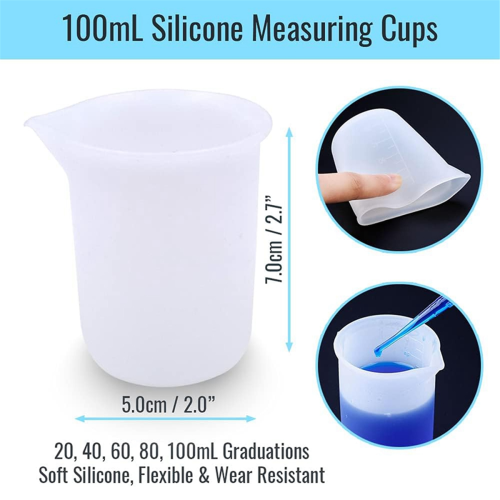 Epoxy Resin Mixing Tools Kit 36Pcs, Reusable Soft Silicone Supplies, Includes Mats, Measuring Cups 2