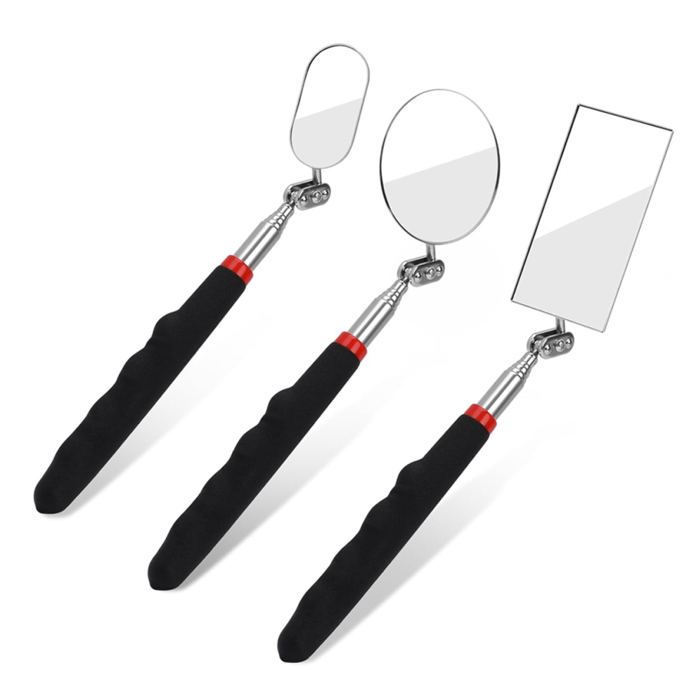 3 Pack Telescopic Inspection Mirror Checking Mirror, Tool For Vehicle, Car, Eyelashes 4853504606966