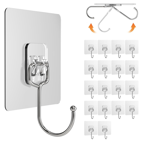 Large Adhesive Hook, Wall Strong Removable Suitable for Bathroom, Kitchen and Office(20pcs) 1