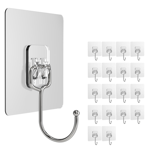 Large Adhesive Hook, Wall Strong Removable Suitable for Bathroom, Kitchen and Office(20pcs)