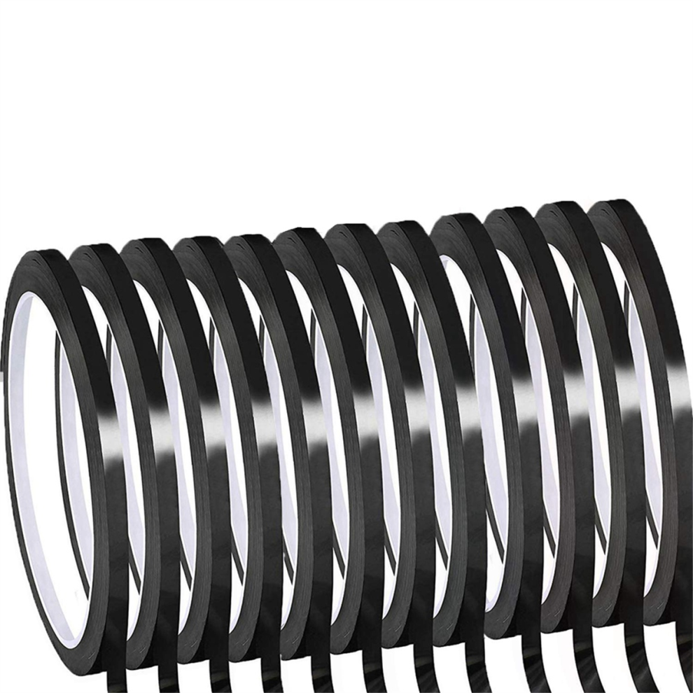 Whiteboard Pinstripe Tape 12 Rolls 1/8Inch Thin White Board Dry Erase Line Gridding (Black) 4853504605242