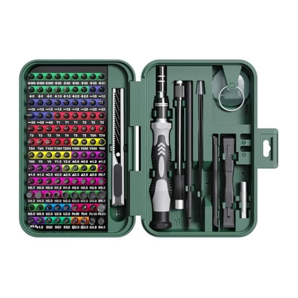 Mini Precision Screwdriver Set with Color-Coded Identification, 132 in 1 Magnetic Repair Tool Kits Includ 108 Bits-image-OPC-PJ89BNC-NEW